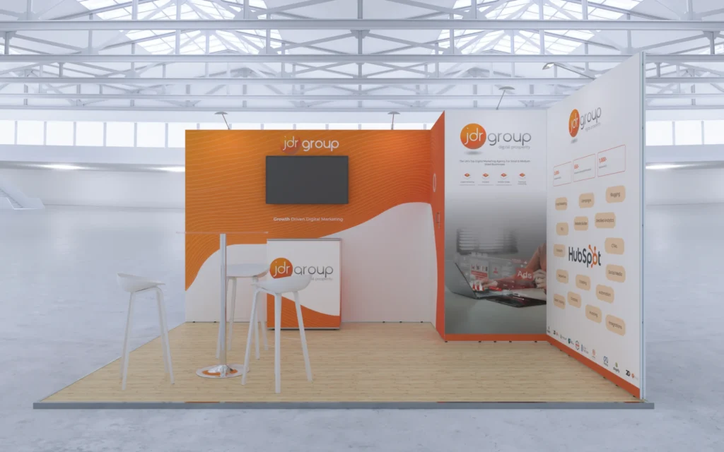 JDR GROUP VISUALS ISOframe Fabric Exhibition Stand with store room